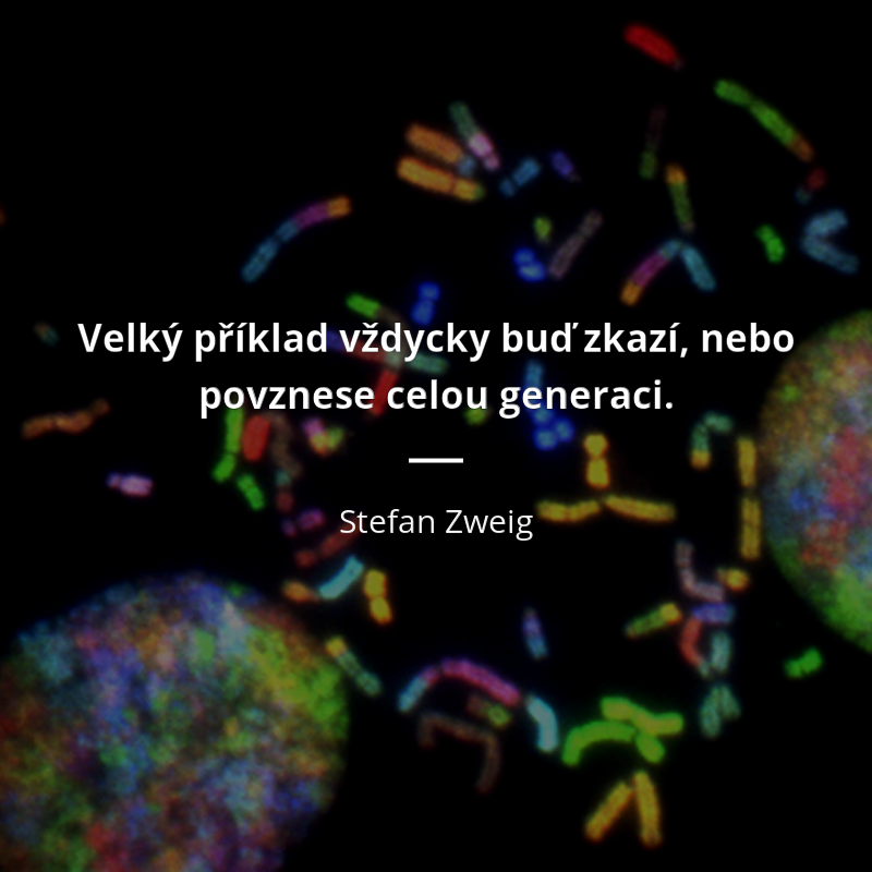 Stefan Zweig citát: „Velký příklad vždycky buď zkazí, nebo povznese celou generaci.“