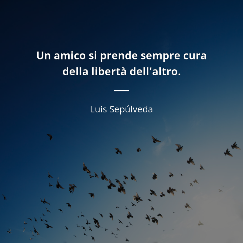 Luis Sepúlveda citát: “Un amico si prende sempre cura della libertà dell'altro.”